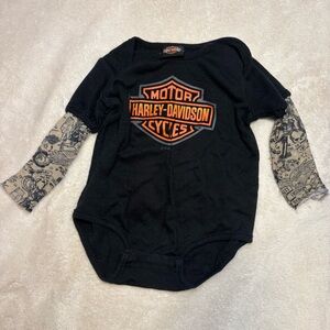 Harley-Davidson tattoo sleeve baby onesie